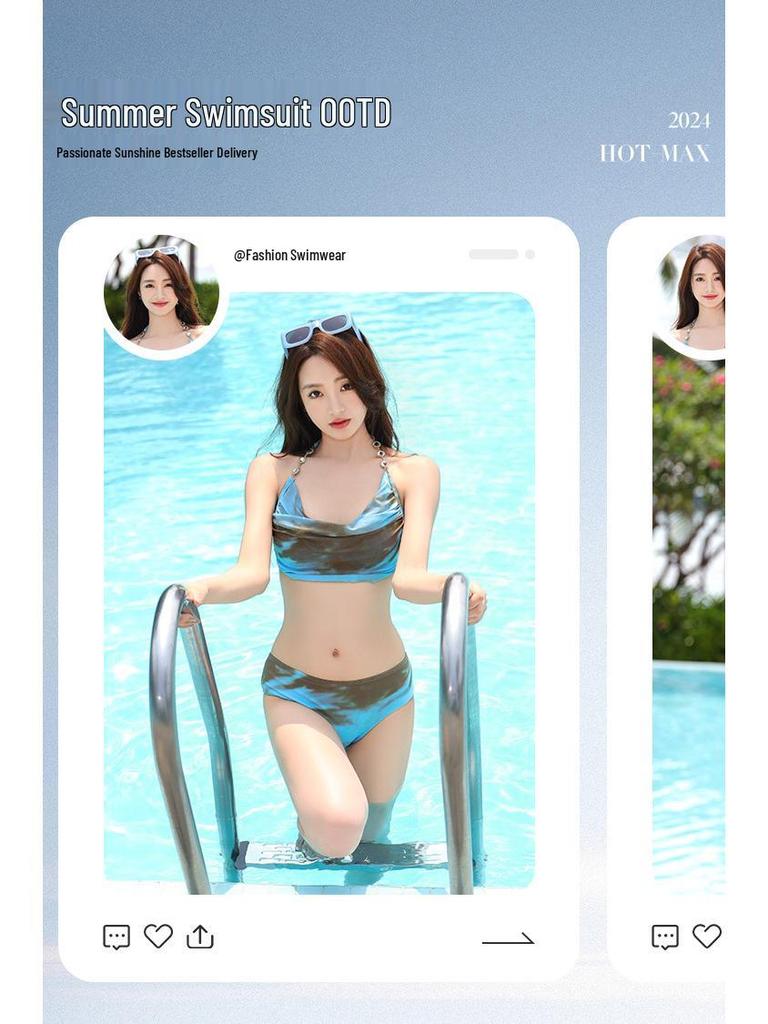 2024 Sweet & Spicy High-End Three-Piece Bikini Set for a Beach Vacation