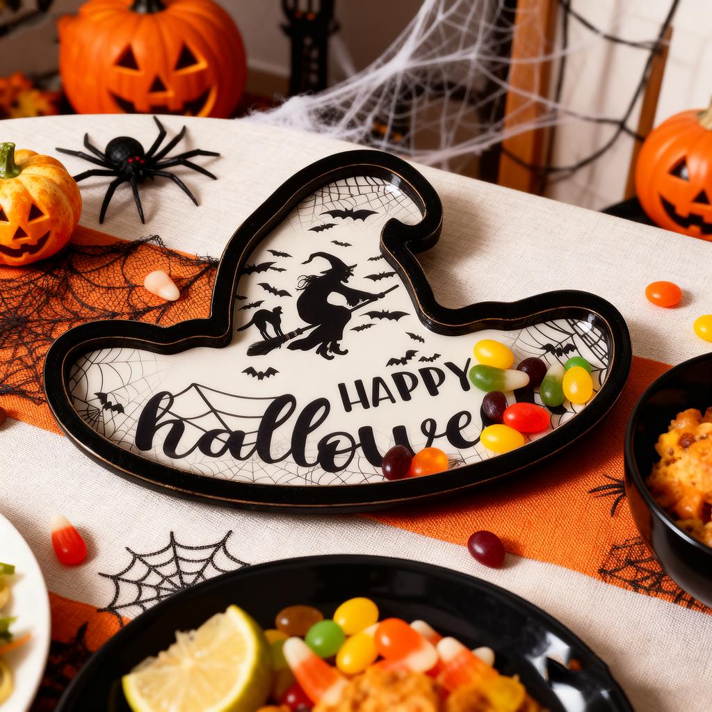 Halloween Hat Storage Tray Hanging Living Room Wooden Crafts