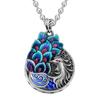 Peacock Retro Double Sided Enamel Pendant Pendant Female Long Necklace Pendant