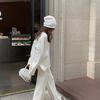 Korean Style Soft and Lazy Style Knitted Suit Autumn and Winter Gentle Round Neck Pullover Sweater Wide Leg Pants Two-piece Set for Women