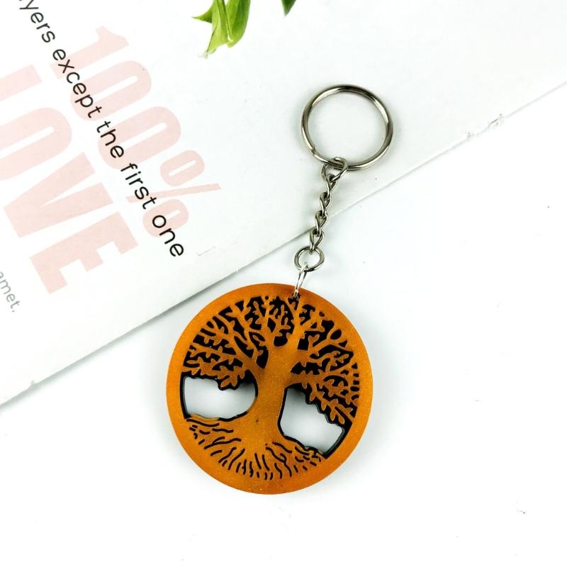 Shiny Glossy Tree Life Ornament Silicone Epoxy Resin Mold DIY Keychain Pendant Jewelry for Valentine Gift Crafts