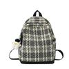WTEMPO Women's Outdoor Versatile Large Capacity Backpacks Sports Backpacks Lightweight Plaid Printed Zipper Travel Backpacks Preppy Style School Bags