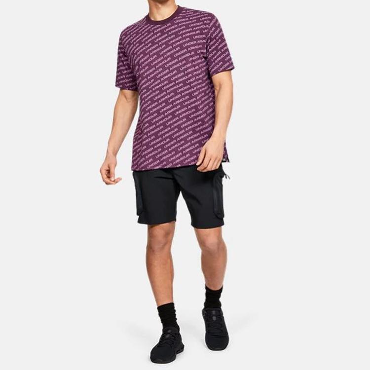 Under Armour Round Neck Regular Loose Straight T-Shirt Men Tops Dynamic-Purple 1345563-520
