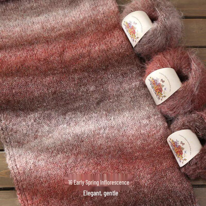 Filato in Lana Alpaca Mohair Seta Tinta Unita per Lavorare a Maglia a Mano Maglioni, Sciarpe e Sciarpe
