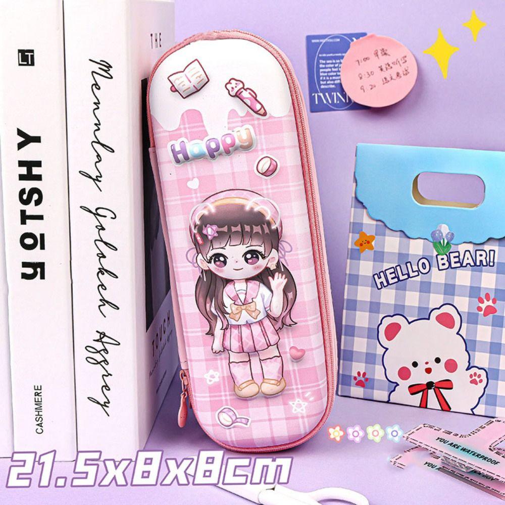 

Cartoon Large Capacity Pencil Case EVA 3D Pen Box Waterproof Stationery Storage Box Girls Boys