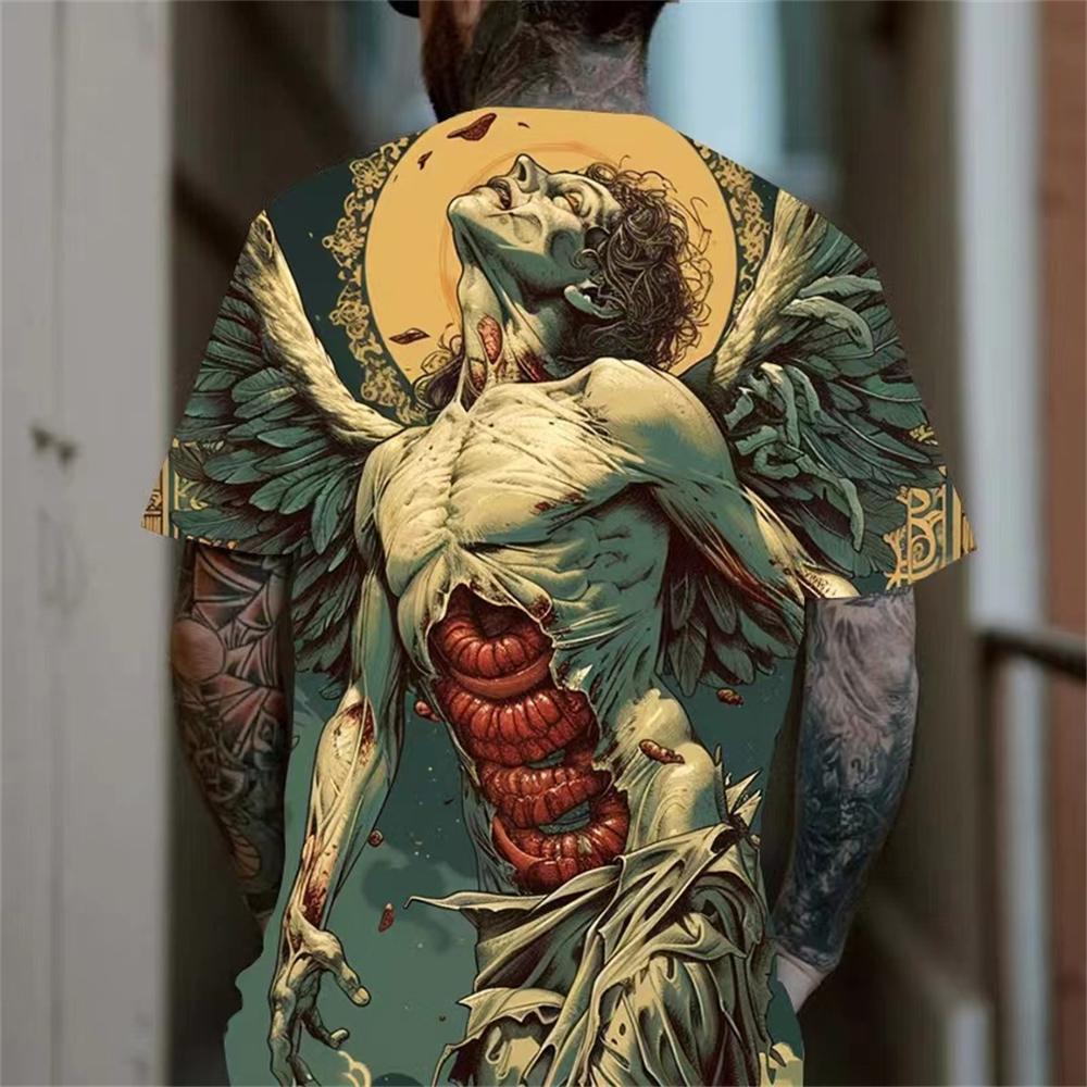 Summer Funny Skeleton Grim Reaper 3D Print T-Shirts Streetwear Men Horror Fashion Harajuku Casual Oversized T Shirt  Tops Clothi