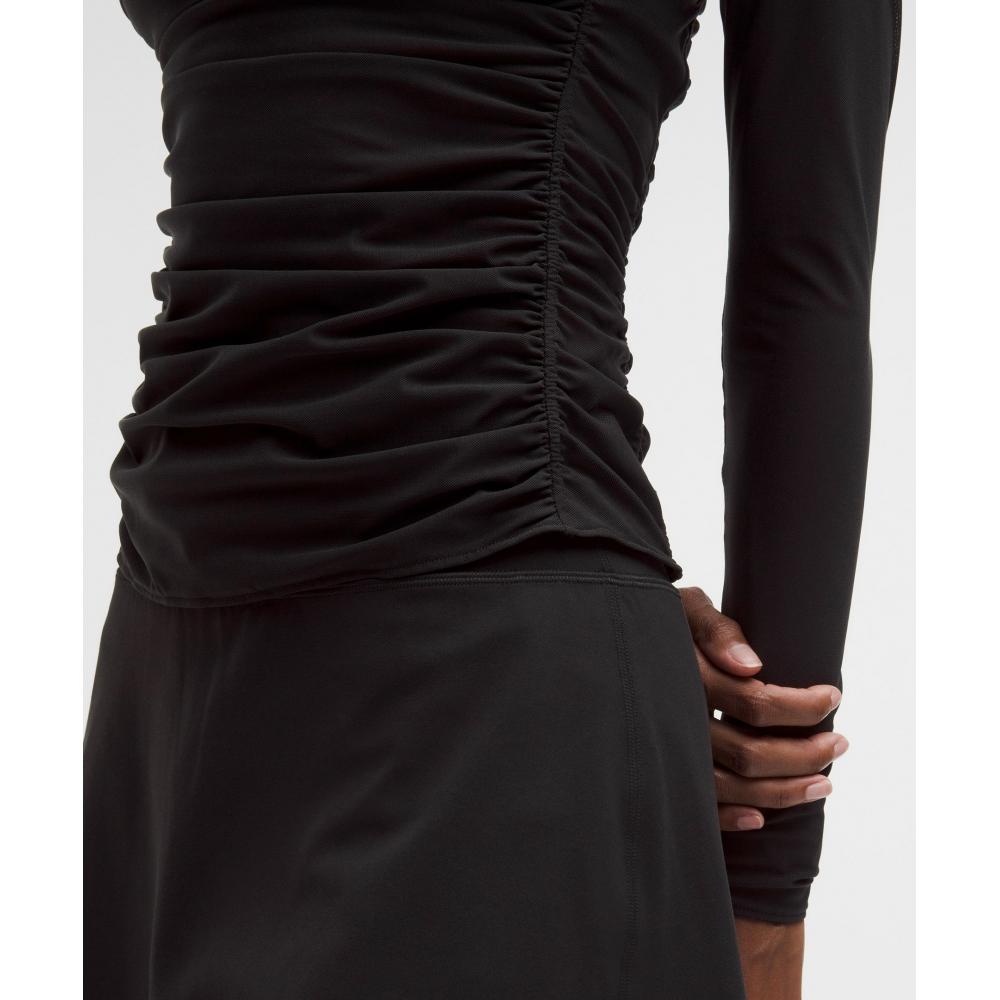 Lululemon Mesh Ruched Long Sleeve Shirt Black