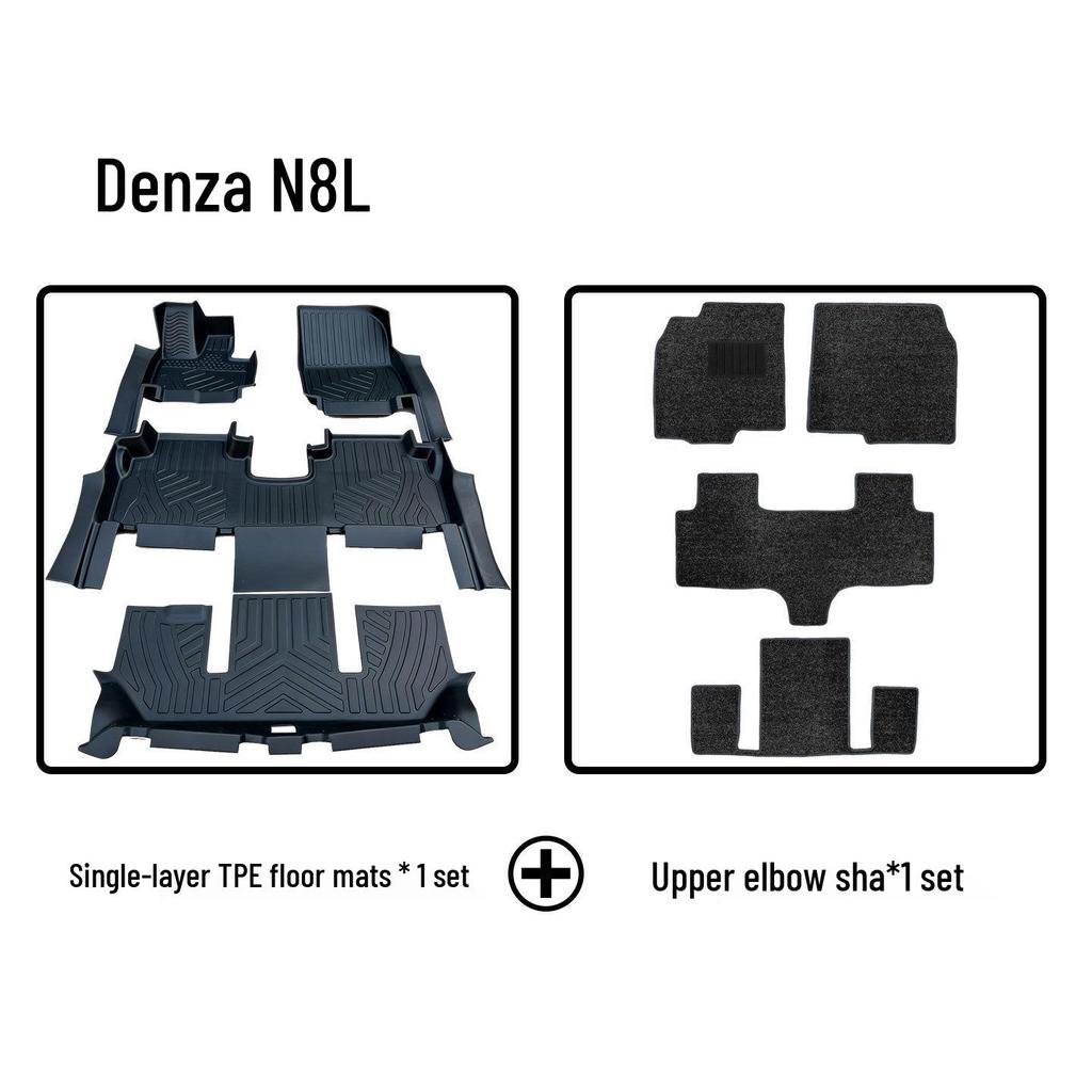 Eco-Friendly TPE Floor Mats for BYD N8L - Odorless, Wear-Resistant, Double-Layer, Includes Door Sill Protection