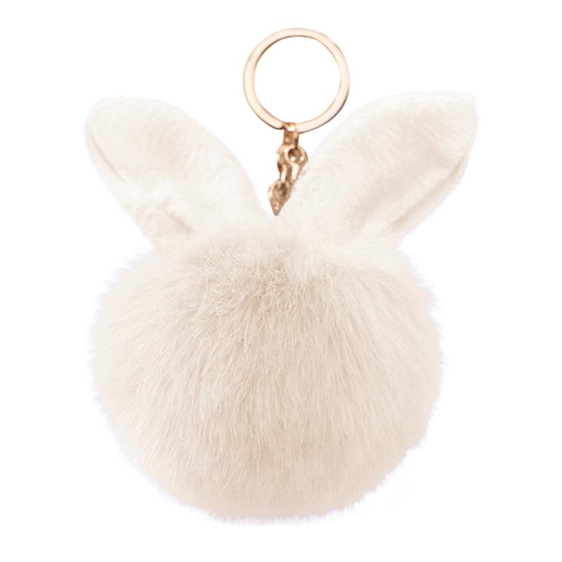 Soft Artificial Rabbit Furs Keychain Plushs Ball KeyRing Cute Pom Pom Bag Charm Car Pendant Decoration for Women Girls