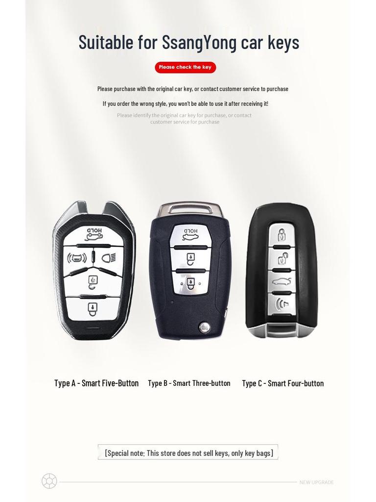 Ssangyong Korando Rexton Crystal Remote Key Protective Cover Set
