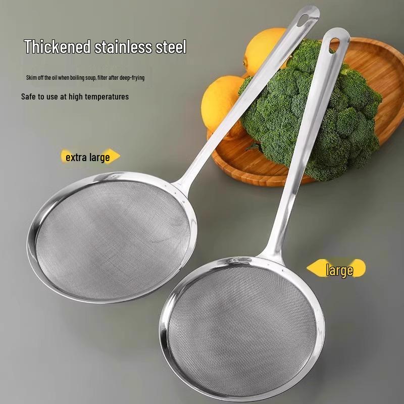 Stainless Steel Foam Skimmer Slotted Spoon Oil Separator Kitchen Strainer