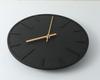 Nbdeal Wall Clock, Radio-Controlled, Silent, Wooden Dial, Analog, 30cm Diameter, Black, DMZ-9573