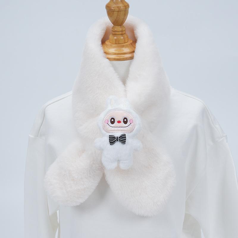 Plüsch-Winter-Schal im koreanischen Stil, Süßer und warmer Nackenschutz für Mädchen und Schülerinnen
