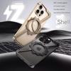 Z Shape Metal Magnetic Phone Case For iPhone 13 14 15 16 Pro Max MagSafe 360°Rotating Holder Aluminum Frameless Protective Cover