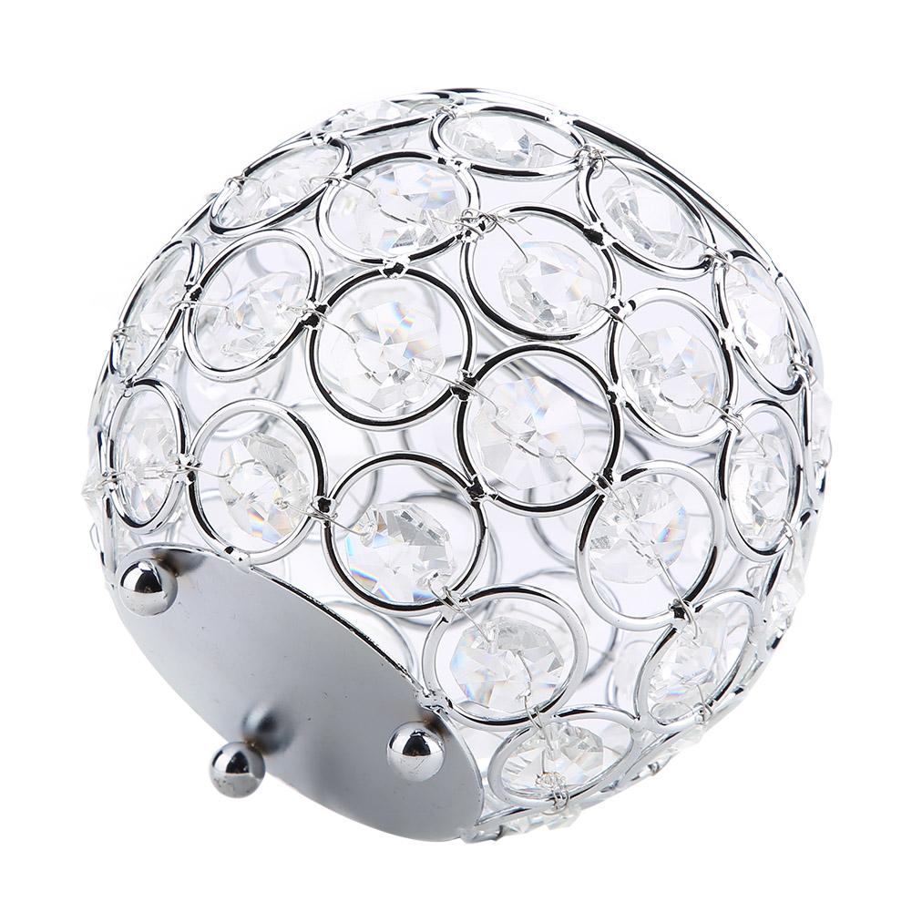 Crystal Candle Holder Silver Votive Tealight Candle Holders for Wedding, Christmas (Silver)