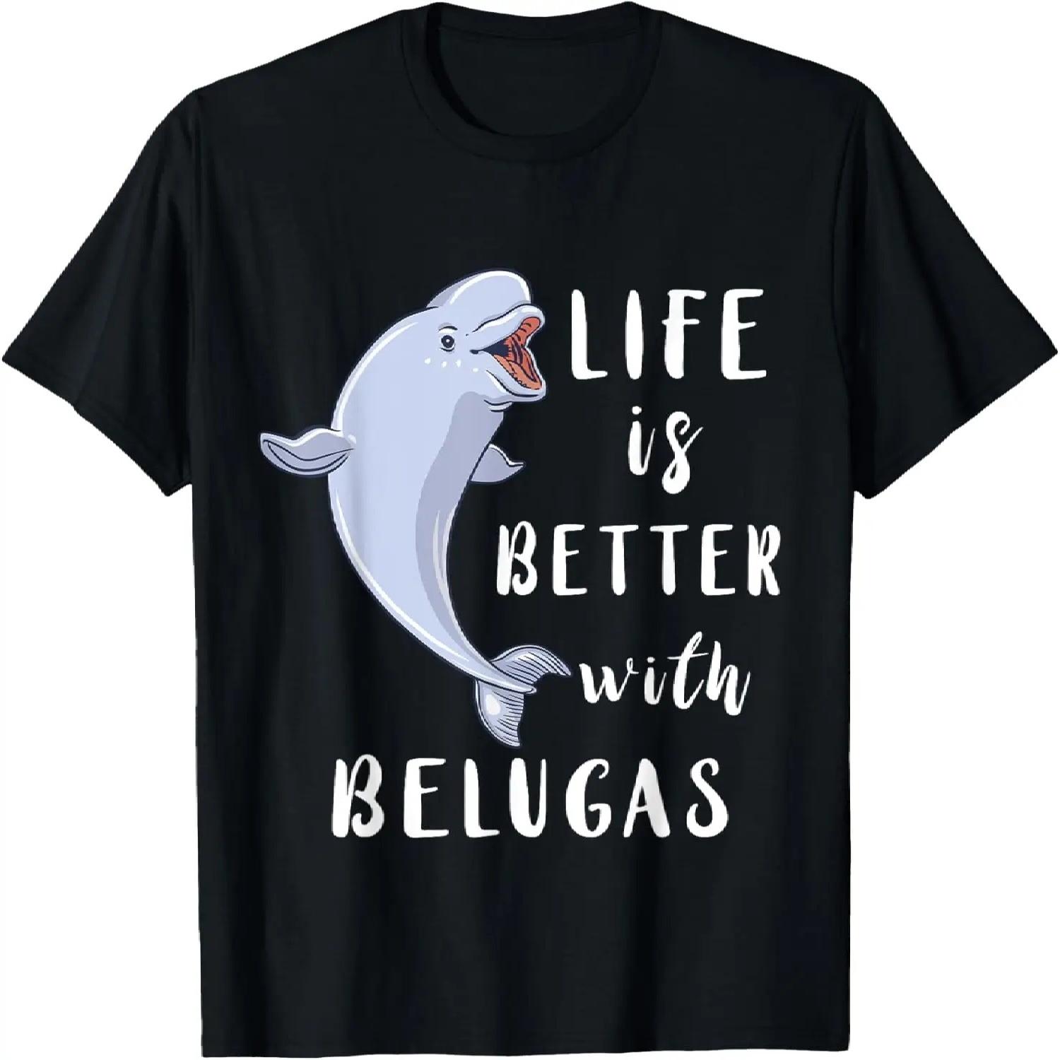 Beluga Whale Life Is Better With Belugas White Arctic Whale T-Shirt S разноцветный
