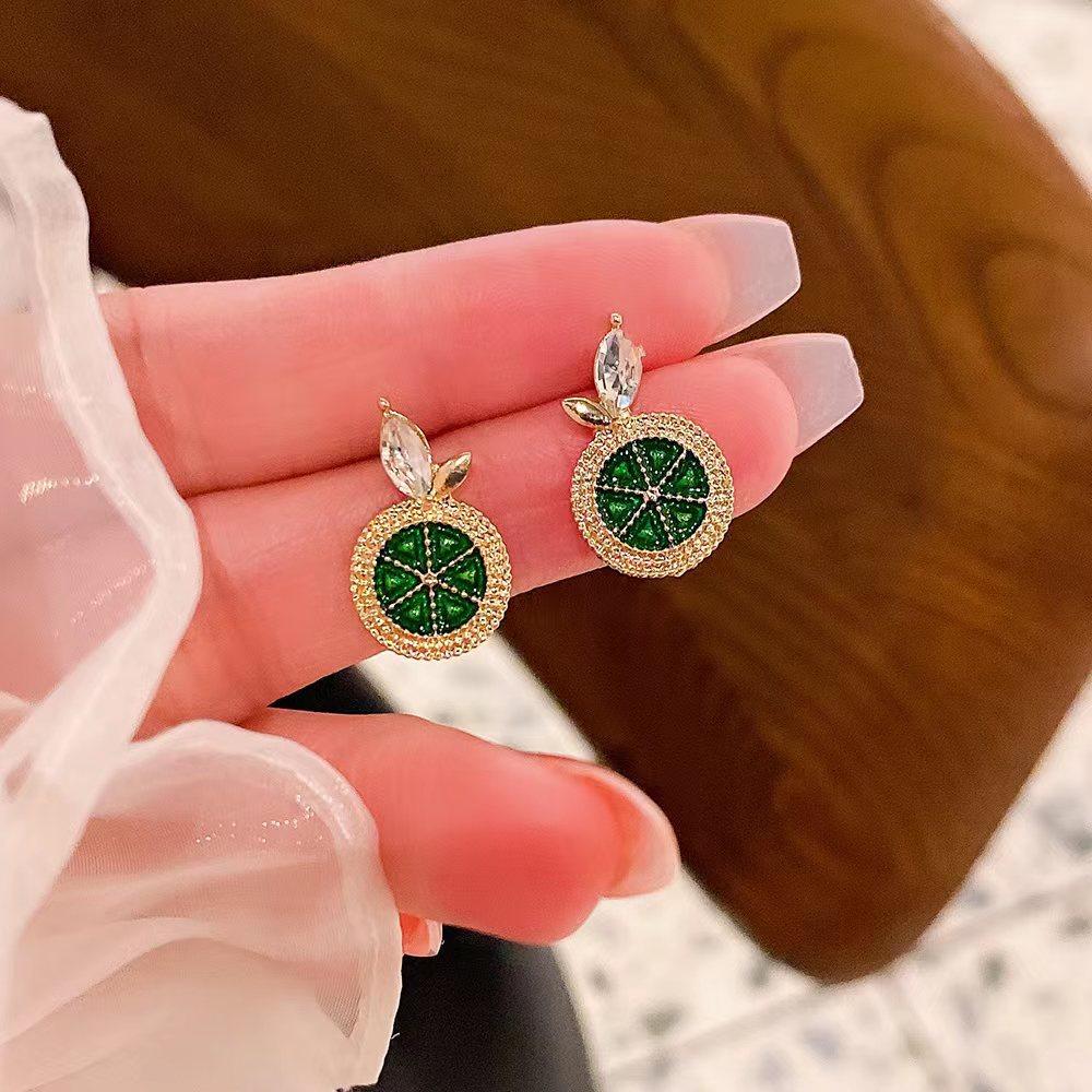 

3 Styles Cute Lemon Shape Stud Earrings for Women Simple Orange Earring Student Creative Daily Jewelry