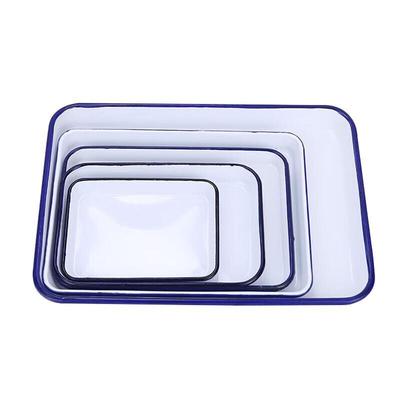 Homeglen Thickened Enamel Rectangular Serving Tray