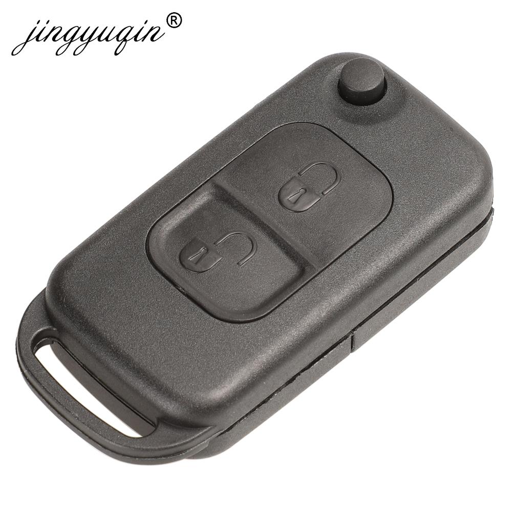 Jingyuqin Flip Folding Remote Key Shell 1/2/3/4 Button for Mercedes Benz SLK E113 A C E S W168 W124 W202 W203 Auto Car Key Case