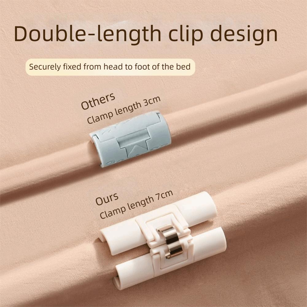 6 Pcs Non Slip Bed Sheet Clips Invisible Strong Grip Sheet Gripper Clamp Extra Large Non-marking Mattress Sheet Buckle Curtain