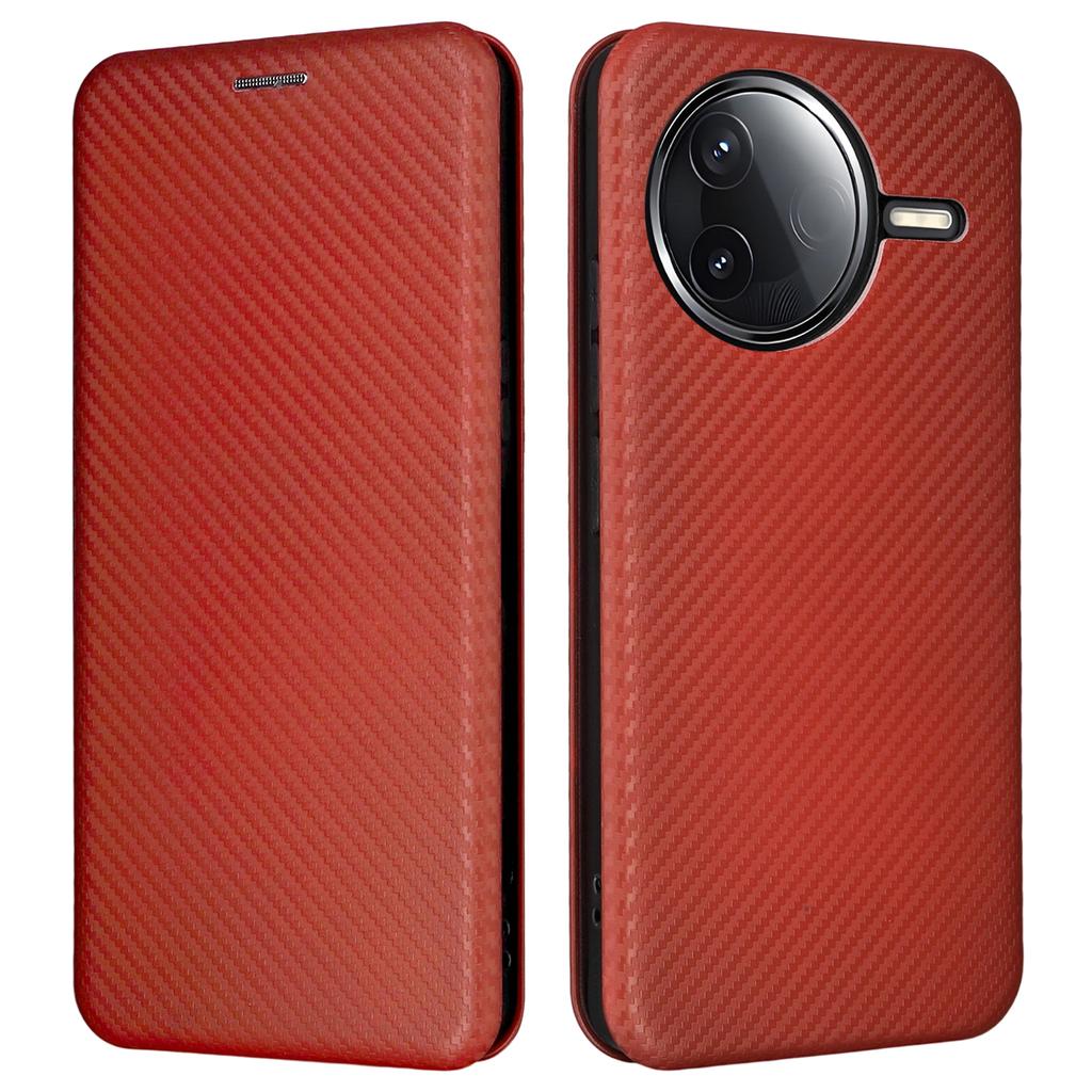 Pouzdro na telefon pro Xiaomi Poco F7 Pro 5G/F7 Ultra 5G/Redmi K80 5G/K80 Pro 5G Textura karbonových vláken Nárazuvzdorný PU kožený kryt