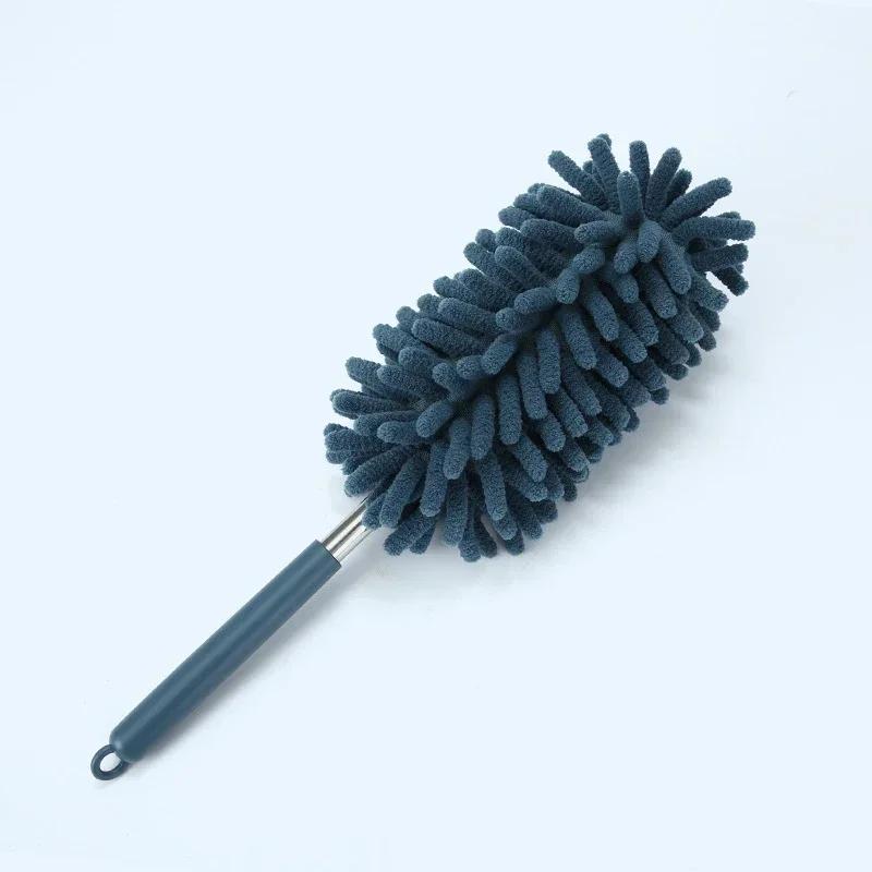 1pc-Telescopic Lengthen Duster Microfiber Chenille Home Stainless Removal Steel Dust Brush Ceiling Clean Multifunction