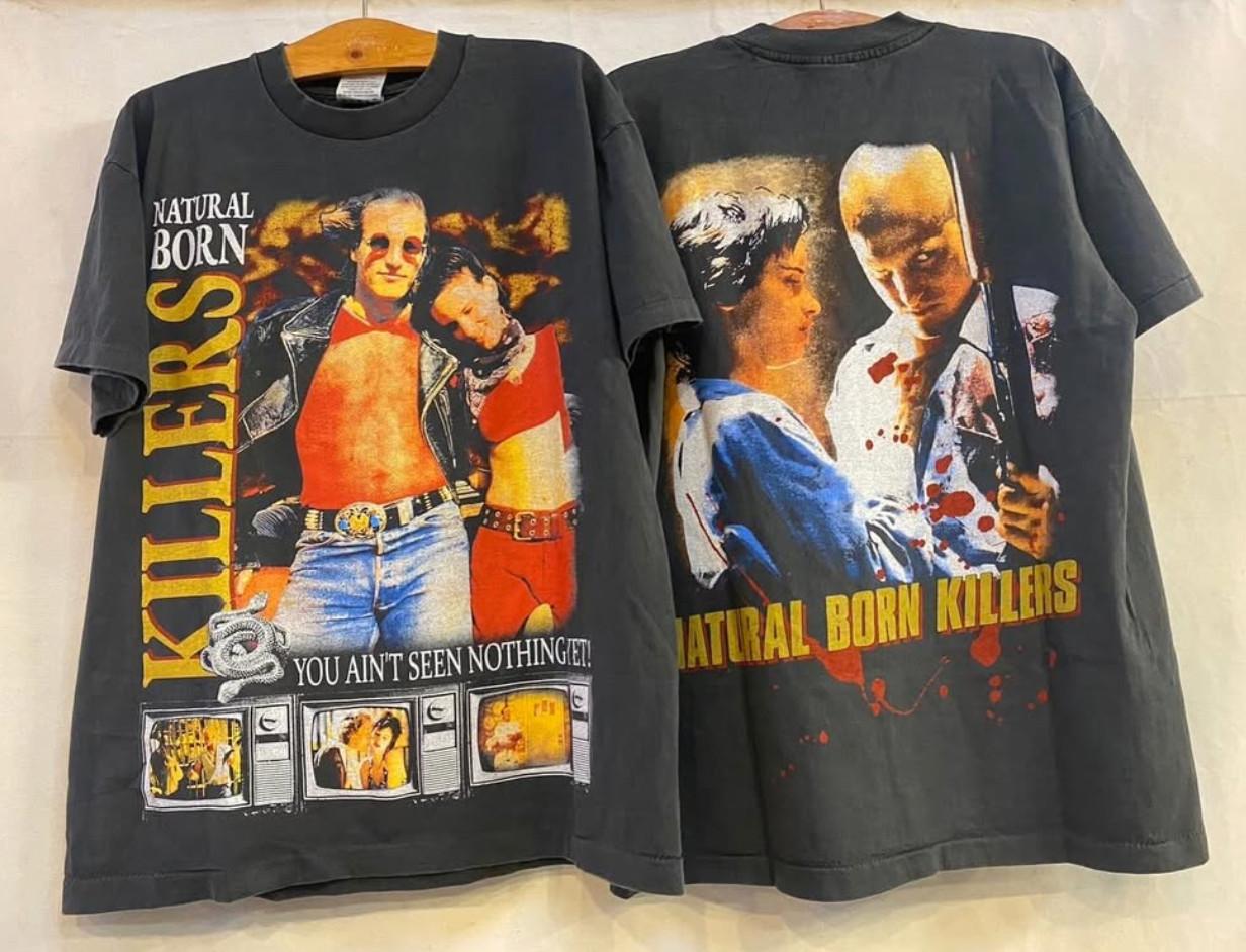 Vintage NATURAL BORN KILLERS 1994 WOODY HARRELSON 90s MOVIE XL T-Shirt REPRINT Unisex T-Shirt XL