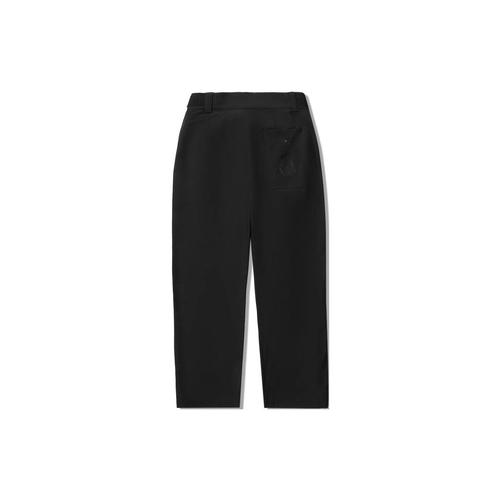 Li Ning X Jackie Chan Collaboration Kung Fu Series Solid Color Straight Loose Breathable Casual Pants Men Pants Black AKXU093-2
