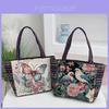 Ethnic Style Embroidered Canvas Handbag With Zipper Closure For Casual Daily Use