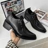 Pointed Leather Shoes Men's 2025 New Business Dress Men's Leather Shoes Casual Breathable Soft Black Sole Soft Surface British