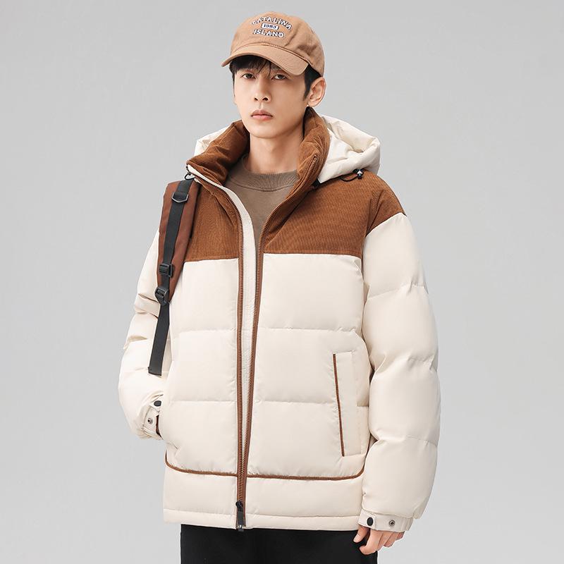 

Color-Block 90% Down Men s Jacket - 2025 Winter Trend, Versatile & Warm Fashion for Youth XXL брудно-білий