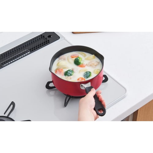 Thermos Durable Series Single Pot Cook Pan 18cm Red IH Compatible KNA-018S R