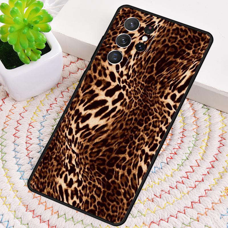 Leopard Print Effect Texture Silicone Phone Case For Samsung Galaxy note 10 pro S26 S25 S24 S23 S22 S21 Plus S25Ultra Capa Cover