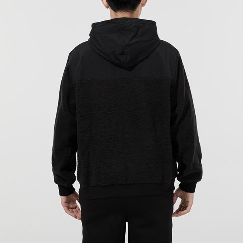 Puma Faux Shearling Warm Hooded Logo Jacket Men Outerwear Black 848253-01