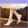 French High Heel Shoes For Women With Silver Upgrade Heels For Formal Events And Receptions