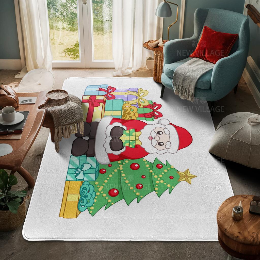 House Entrance Carpet Home Door Mat Living Room Bath Foot Bathroom Non-slip Water Absorption Rugs Bath Merry Christmas Winter