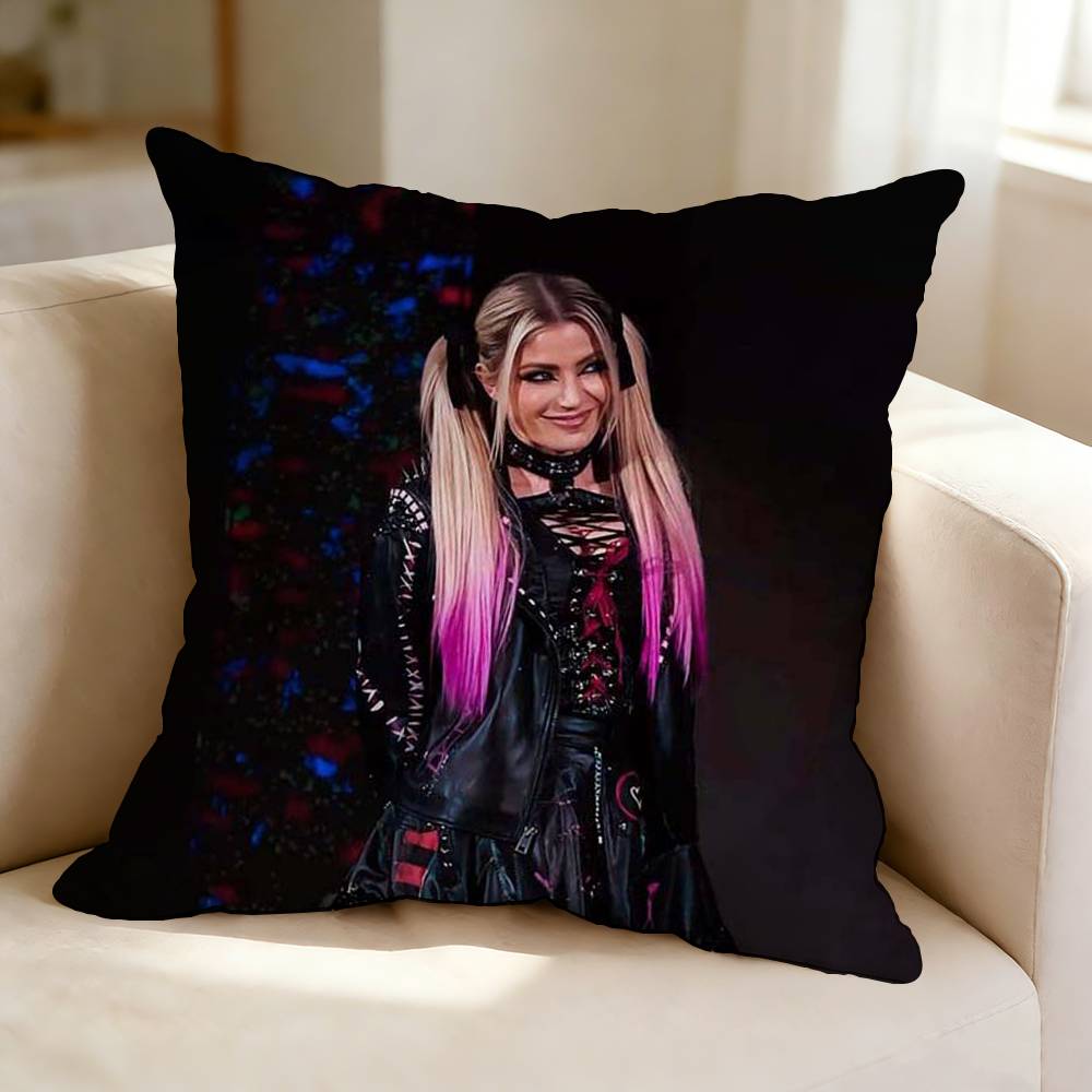 Professional Wrestler A-Alexa B-Bliss Pillow Case Square Double-Sided Sofa Cushion Cover Bedroom Bedside Pillow