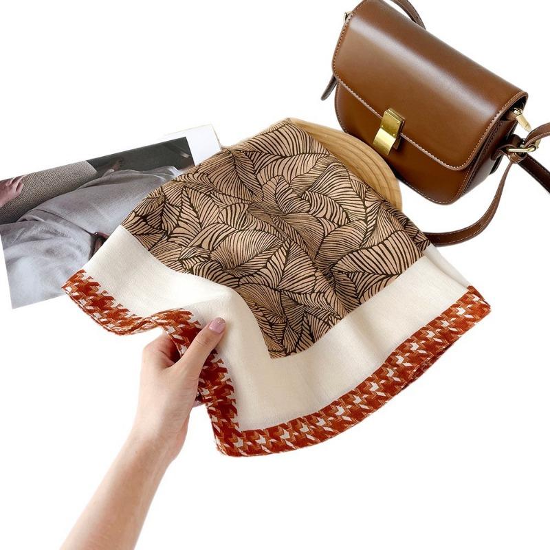 Women S Versatile Fashion Silk Like Square Scarf All Season Sun Protection
