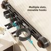 Plastic Suction Cup Hair Dryer Holder Movable Wall Mounted Curling Iron Holder Large Capacity Space Saving Toilet Blower Holder
