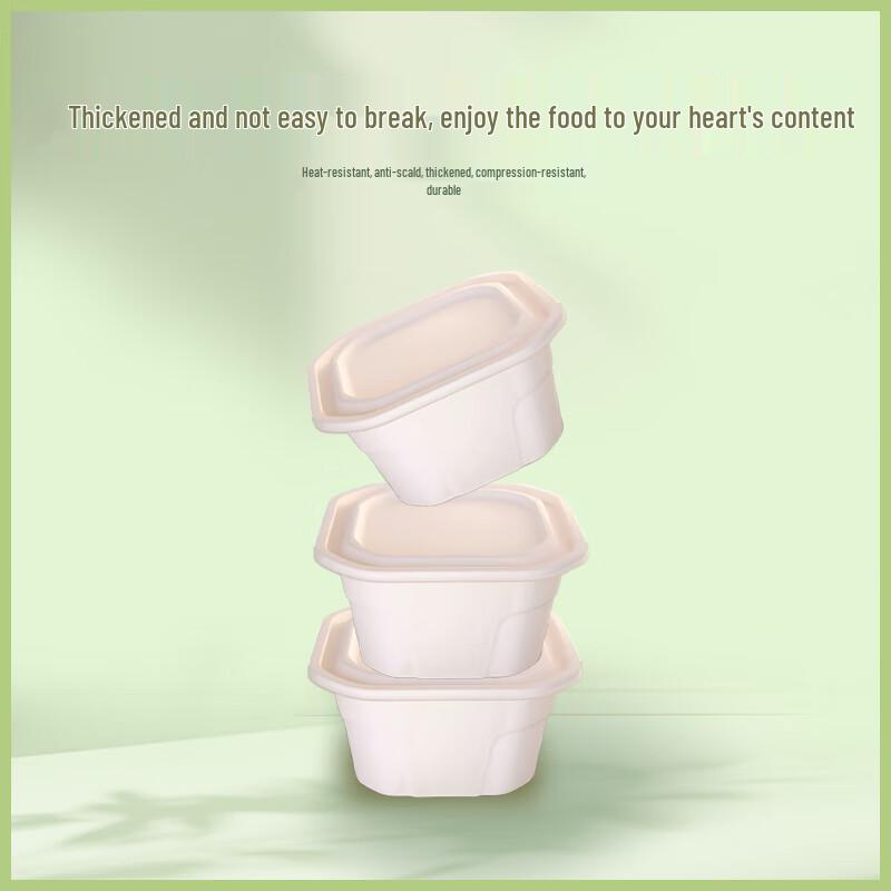 Eco-Friendly 1250ML Rectangular Biodegradable Corn Starch Food Containers