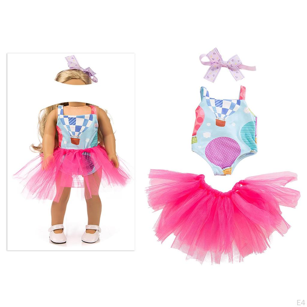 Doll Clothes Beautiful Dress with Headband Fits 18 " Dolls Hand Sewing Clothing Set