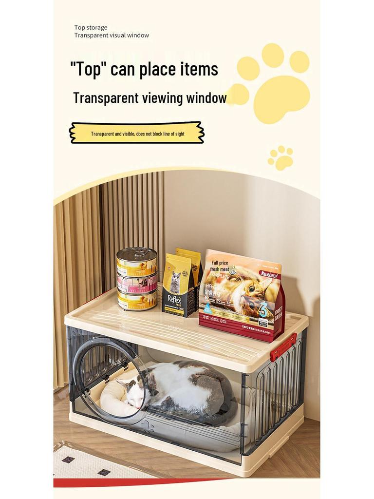 In-Stock Multi-layer Foldable Transparent Cat Bed & Toy Storage Cabinet