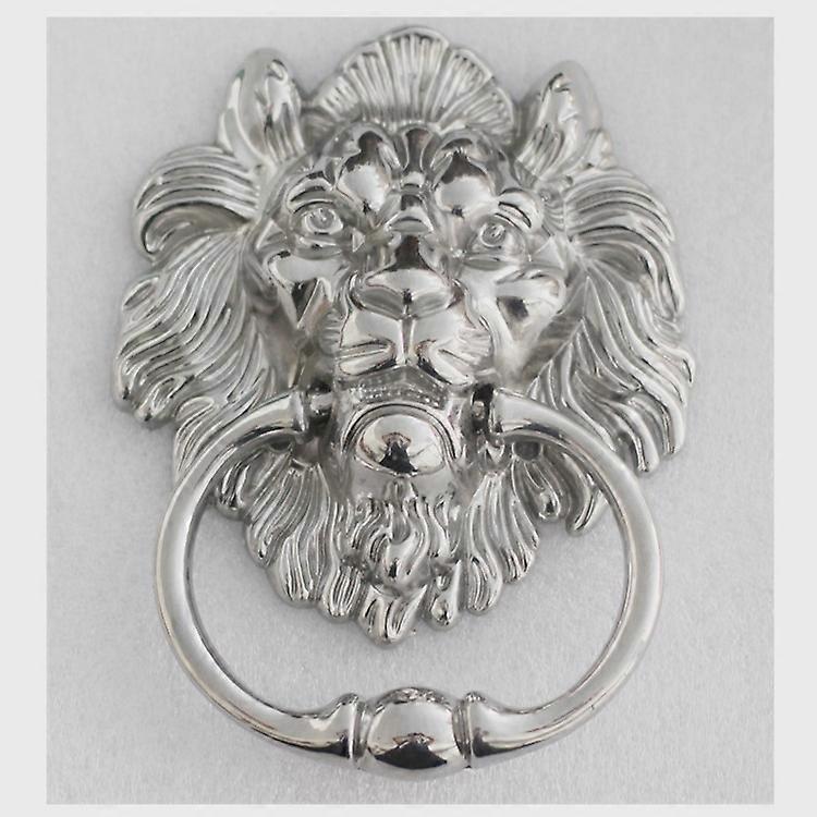 Lion Head Knocker with Screws, Large Silver Lion for Front Doors & Main Porches Accessories(1pcs)
