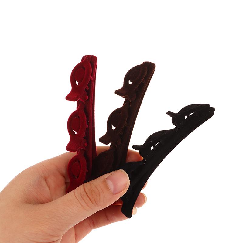Beflockte Pony Haar Clip Kopfbedeckungen Frauen süße Haarspangen Hairgrip geflochtene Haarnadeln Haar-Accessoires