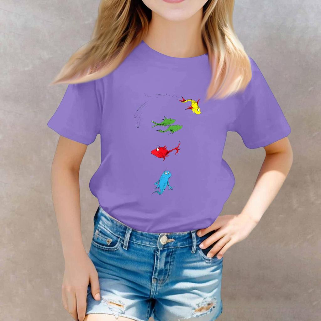 Toddler Boy And Girl T-Shirts Kids Top Girls Printed Short Sleeved T-shirt