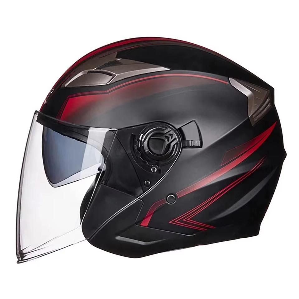 

Motorcycle Helmet Half Face Double Lens Cool Casco Moto Four Seasons Men Women Street Fashion Helmet Capacete Moto Safety L