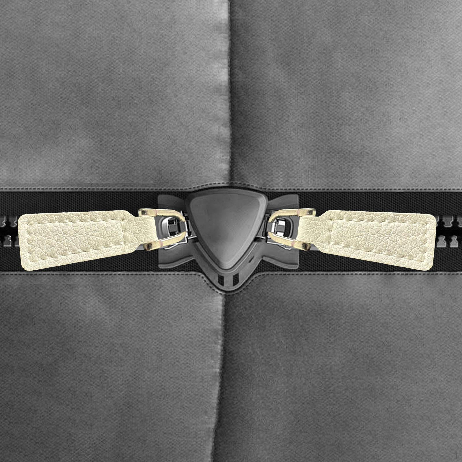 

2 пуллера на молнии из искусственной кожи, бирки для курток и сумок. White