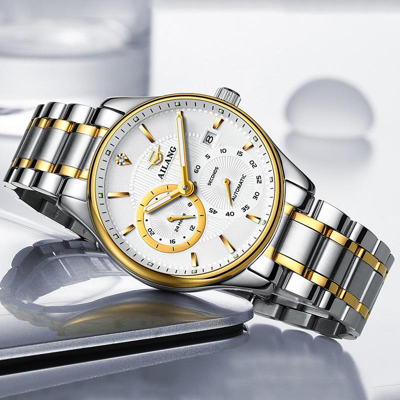 AILANG Watch Herre Automatisk Mekanisk Klokke Kalender Vanntett Mote Trendy Casual Herreklokke