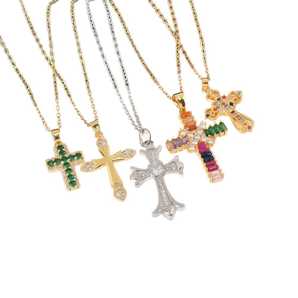 Fashion Trendy Titanium Steel Cross Necklace Women Luxury Versatile Accessory