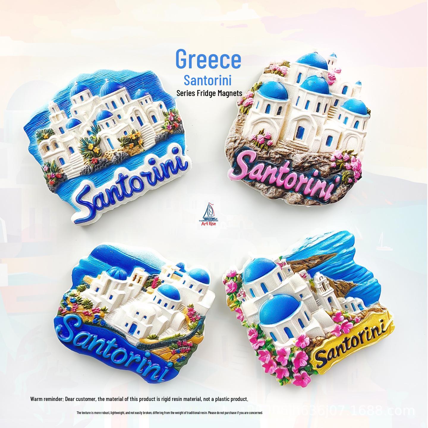 Santorini Blue Dome 3D Church Magnet - Greek Souvenir Home Decor Gift Santorini ①
